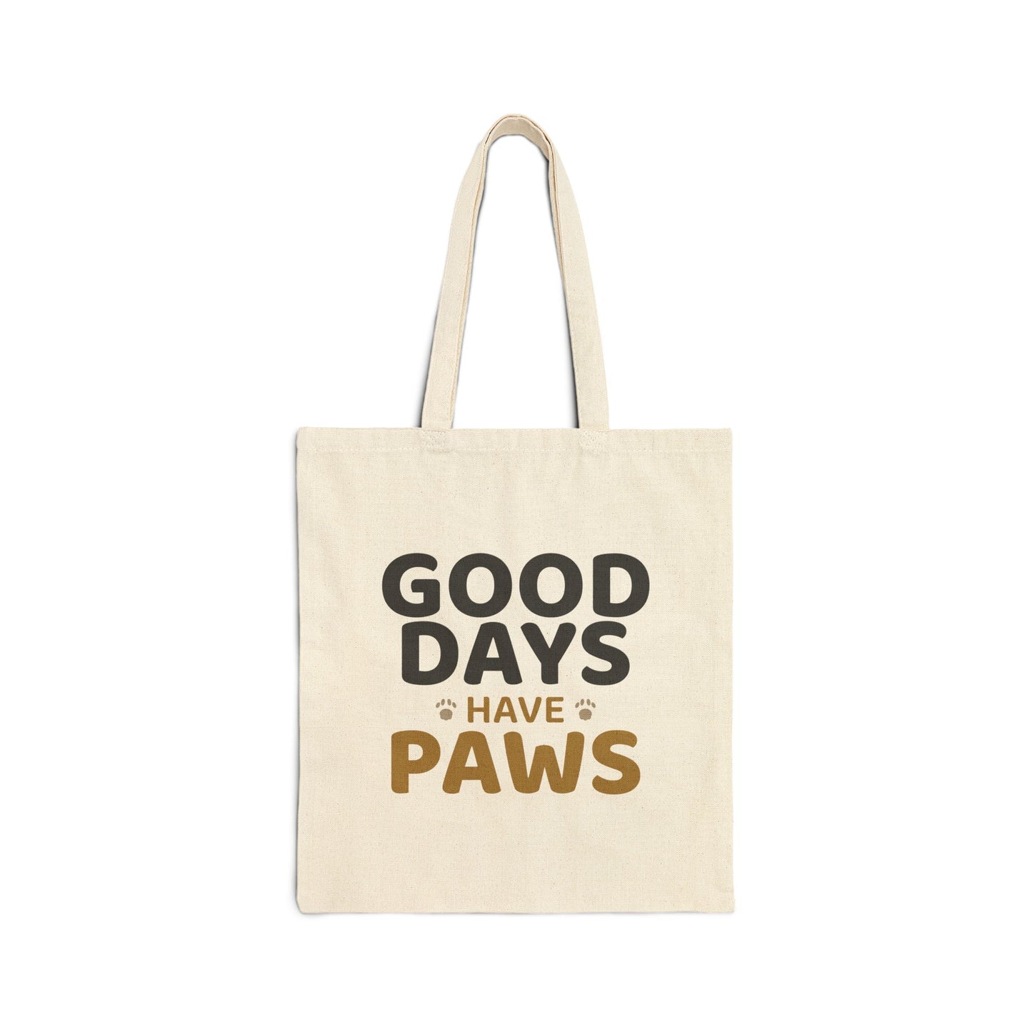 Good Days Have Paws Tote Bag - Beige and Black
