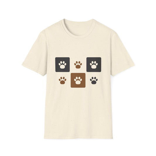 Unique Paw Print T-Shirt, Organic Cotton Dog Lover Tee - Natural