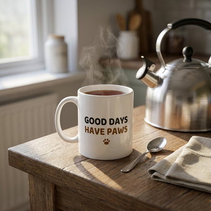 Good Days Have Paws Ceramic Mug for Dog Lovers