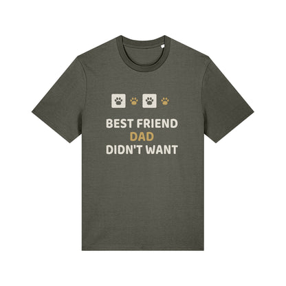 Unique Paw Print T-Shirt, Best Friend Dad Didn't Want - Black and Khaki