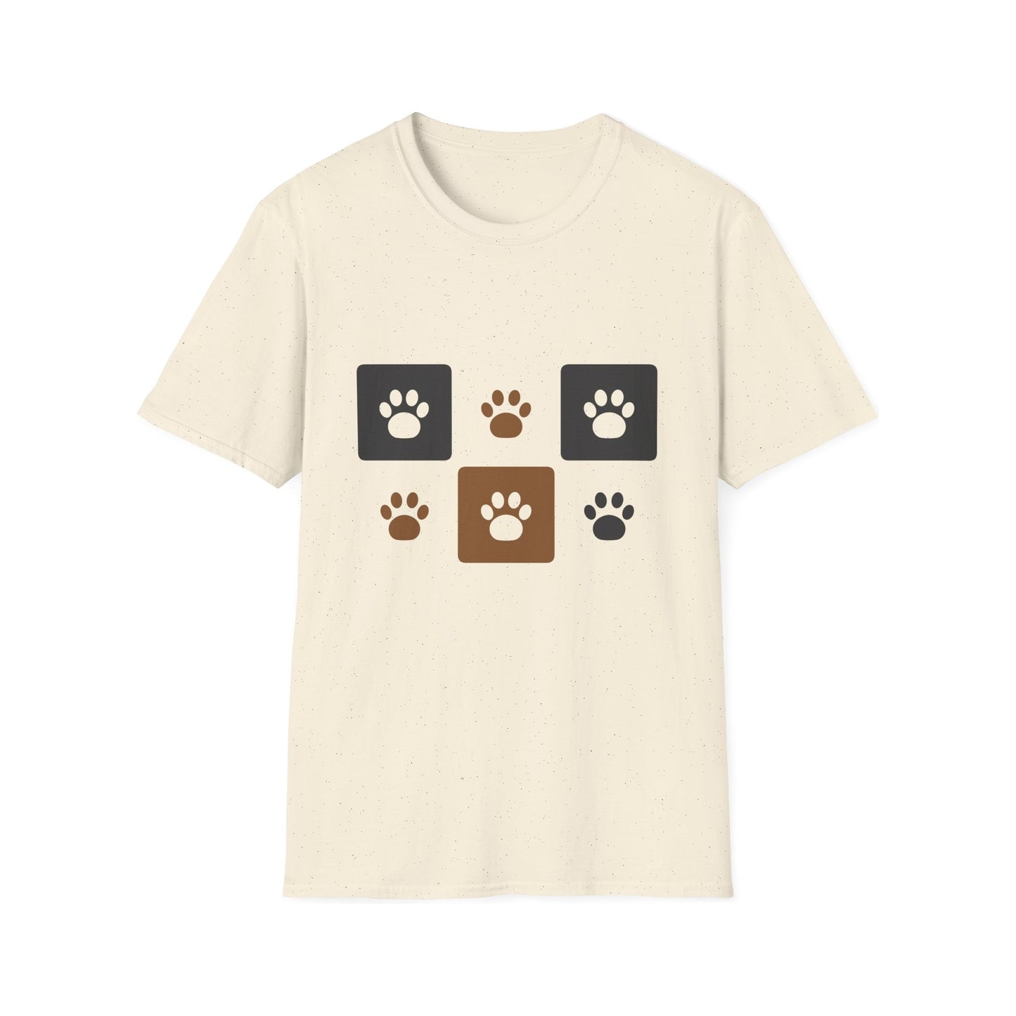 Unique Paw Print T-Shirt, Organic Cotton Dog Lover Tee - Natural
