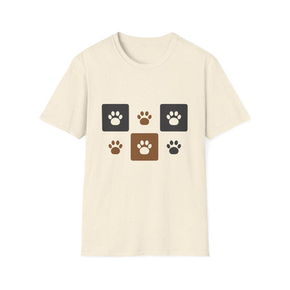 Unique Paw Print T-Shirt, Organic Cotton Dog Lover Tee - Natural