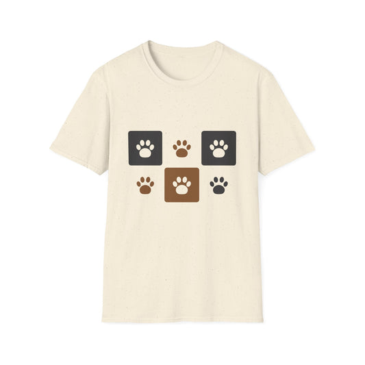 Unique Paw Print T-Shirt, Organic Cotton Dog Lover Tee - Natural